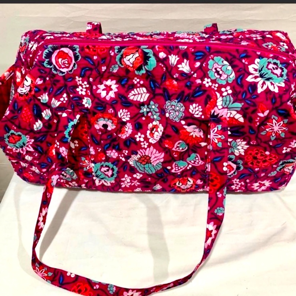 Vera Bradley Bloom Berry Large Traveler Duffle Bag